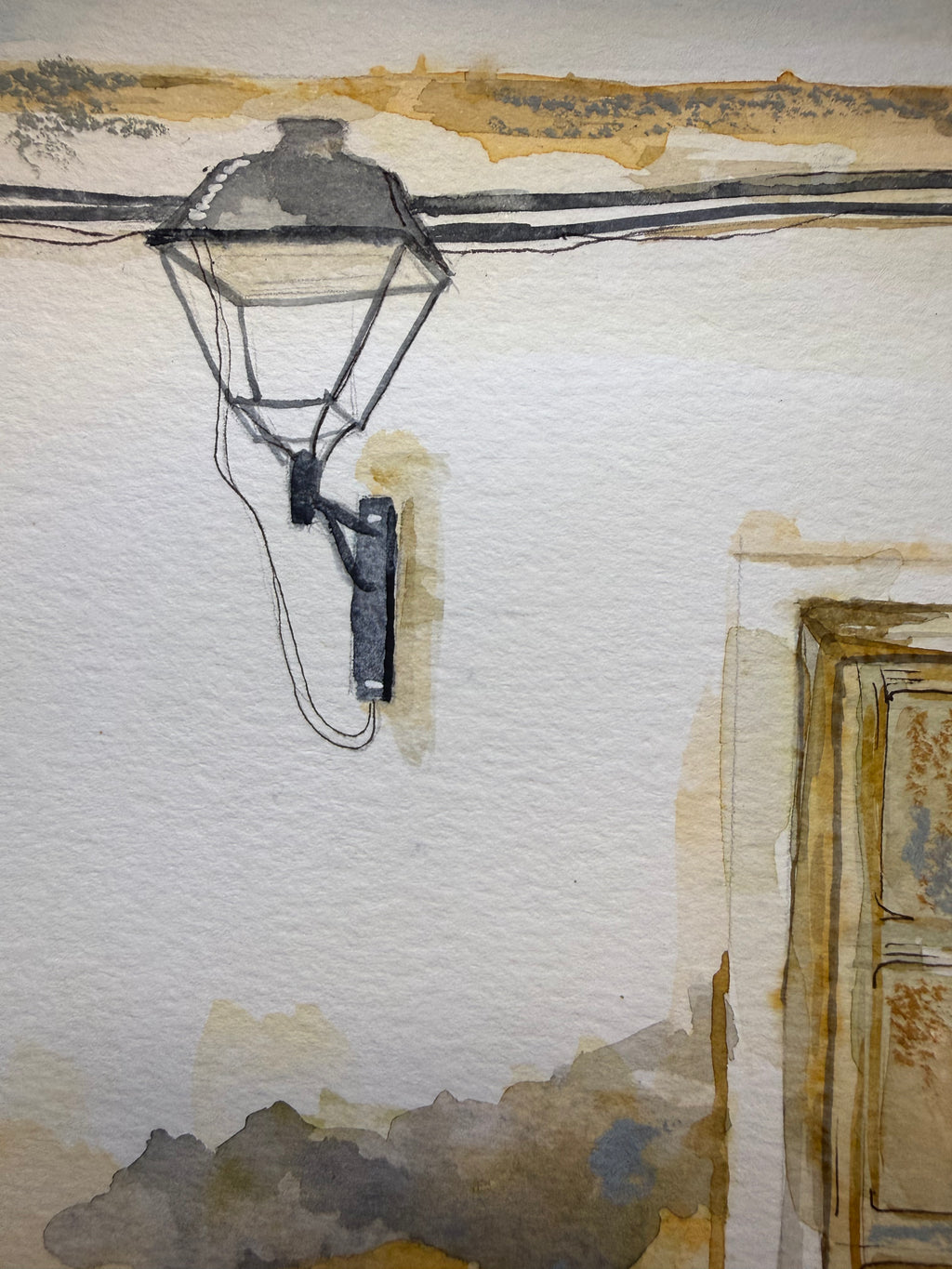 Puertas de Teguise, detalle del farol y la textura del papel