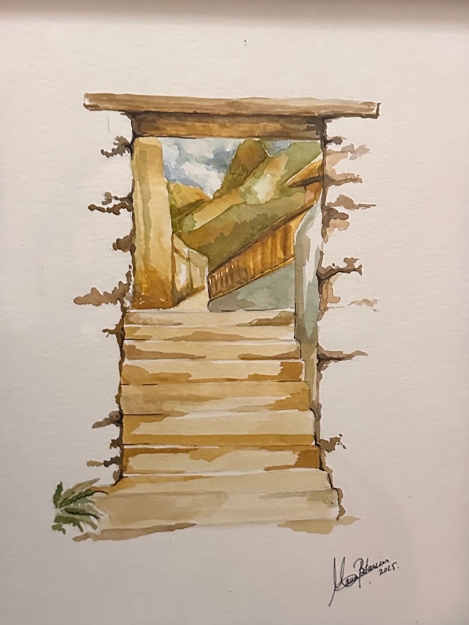 Umbral – acuarela original en Canarias – María Betancor (detalle)